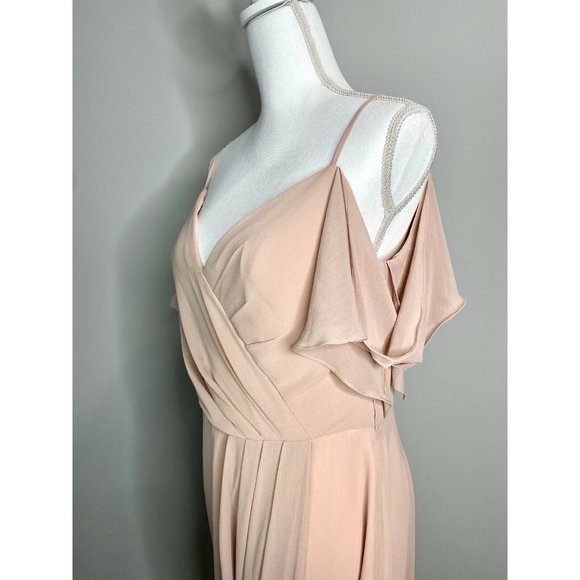 Watters&Watters Aldridge Cold-Shoulder Slit Bridesmaid Flowy Gown Size 12 - Picture 5 of 10